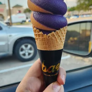 The vibe was nice, the ice cream delicious.  Pictures was the ube and Thai tea swirl, I already crave another.