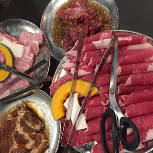 One small pork combo and one small meat combo