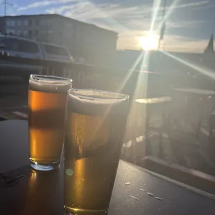 Beers and early daylight savings sunsets