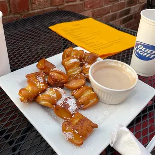 Pretzel bites and wine cheese