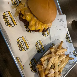 Double bae and garlic parm fries