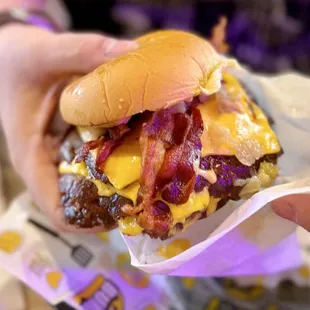 Triple Bae Burger with bacon