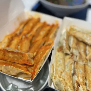 Kimchi and original potstickers