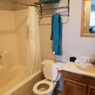 Bathroom was standard, everything worked fine.
