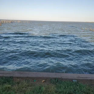 Bay water is rough