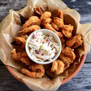 One pound of Gulf Coast shrimp with coleslaw
