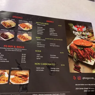 Bag O&apos; Grab menu 10/2022