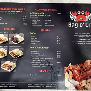 Menu as of Jan. 2025