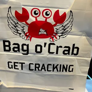 This is the bib they give you along with gloves and they also give you a nice smelling hand wipe. These folks thought of everything!