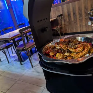 Robot delivering a dish