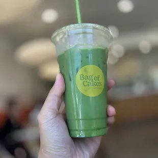 Matcha latte with oat milk