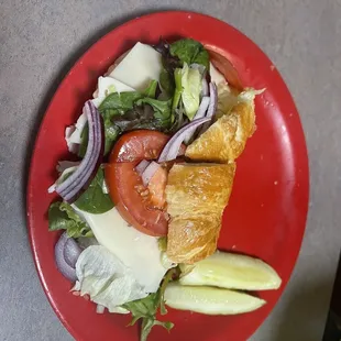 Turkey sandwich on a croissant