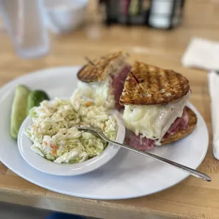 Homemade Coleslaw, Our Famous Reuben, Pickles