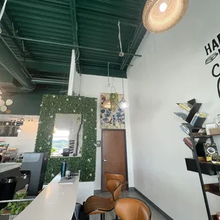 Seating area around the coffee bar