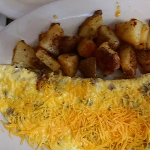 Scrapple &amp; Cheddar Omelet