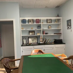 One of the many tables to sit