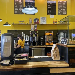 Menu (very small for how far away it is from customers)