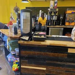 pick up counter and coffee bar
