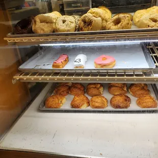 pastries and pastries in display case