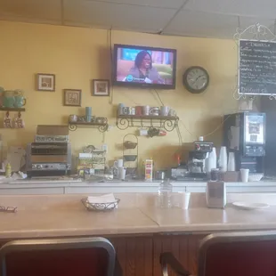 No frills. A neighborhood bagle shop