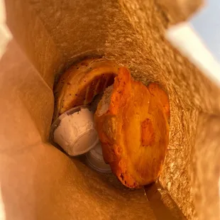 a banana and ice cream