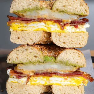 a stack of sandwiches
