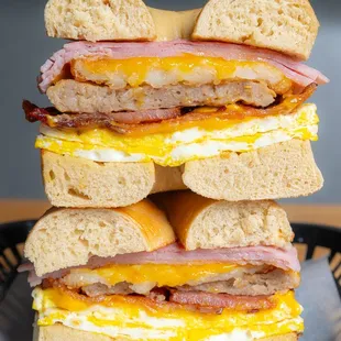 a stack of sandwiches
