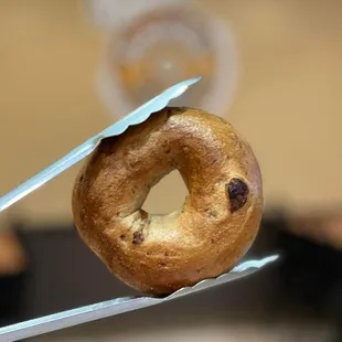 a bite taken out of a bagel