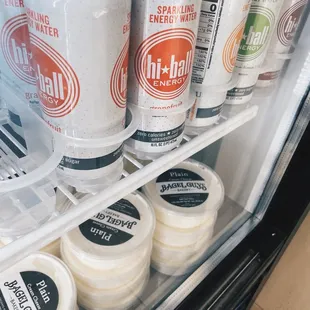 Energy Water &amp; 8 oz. Plain Cream Cheese Containers