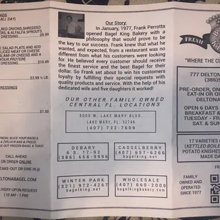 menu