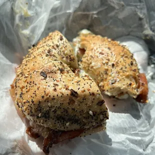 Toasted Everything Bagel w/Bacon &amp; Scallion Cream Cheese