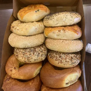 a box full of bagels