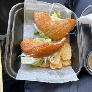 A ten dollar vegetarian bagel