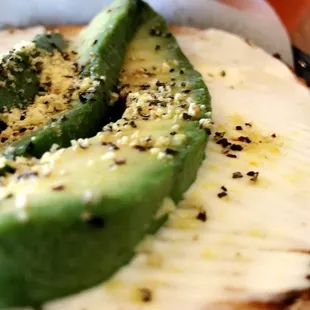 Cheese everything with lite cream cheese, avocado and lemon pepper