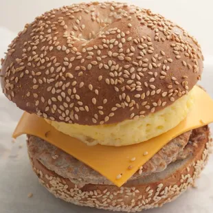 a sandwich with cheese and egg