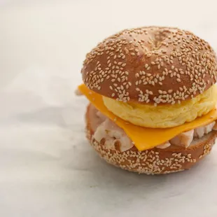 an egg and cheese sandwich
