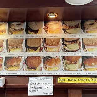 Sandwich menu