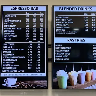 Drink menu