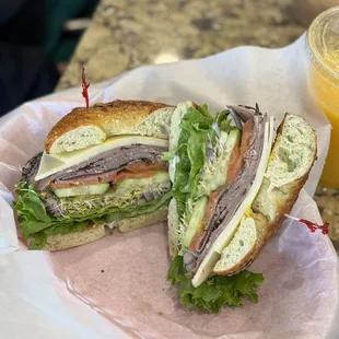  a sandwich and a drink