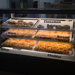 Some of the bagels available