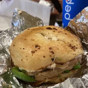 Baked Wu tofu bagel