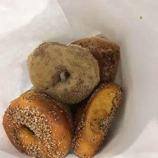 bagels in a paper bag