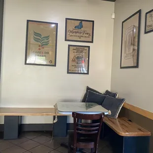 a corner of a restaurant