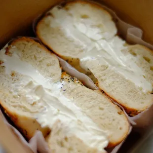 Everything bagel with cream cheese