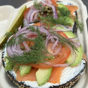 Lox City with avocado.