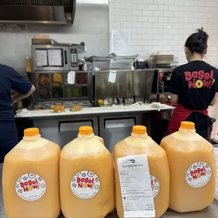 1 Gallon fresh squeezed orange juice for catering.