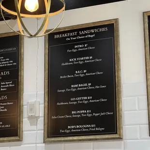 Breakfast menu