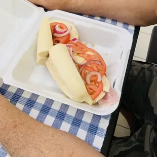 No lettuce, not shaved ham as promised and no chips.