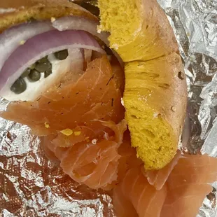 Bagel with Nova Scotia Lox Breakfast