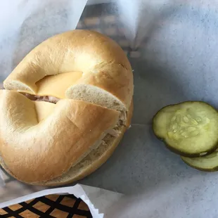 Kids turkey and cheese bagel